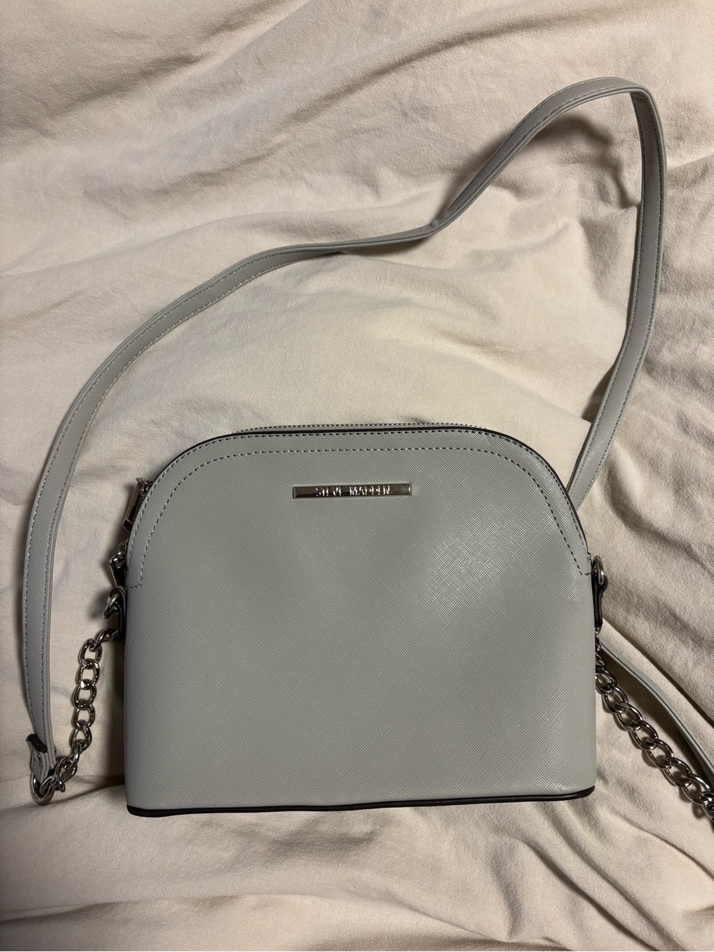 Steve Madden Gray/Blue Dome Crossbody Bag with Chain Strap